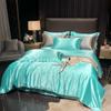 Conjunto de Roupa de Cama Nórdico 100% Seda com Capa de Edredom Lençol Fronha Luxo Casal Solteiro Casal Verão Liso Rainha Rei Lençol