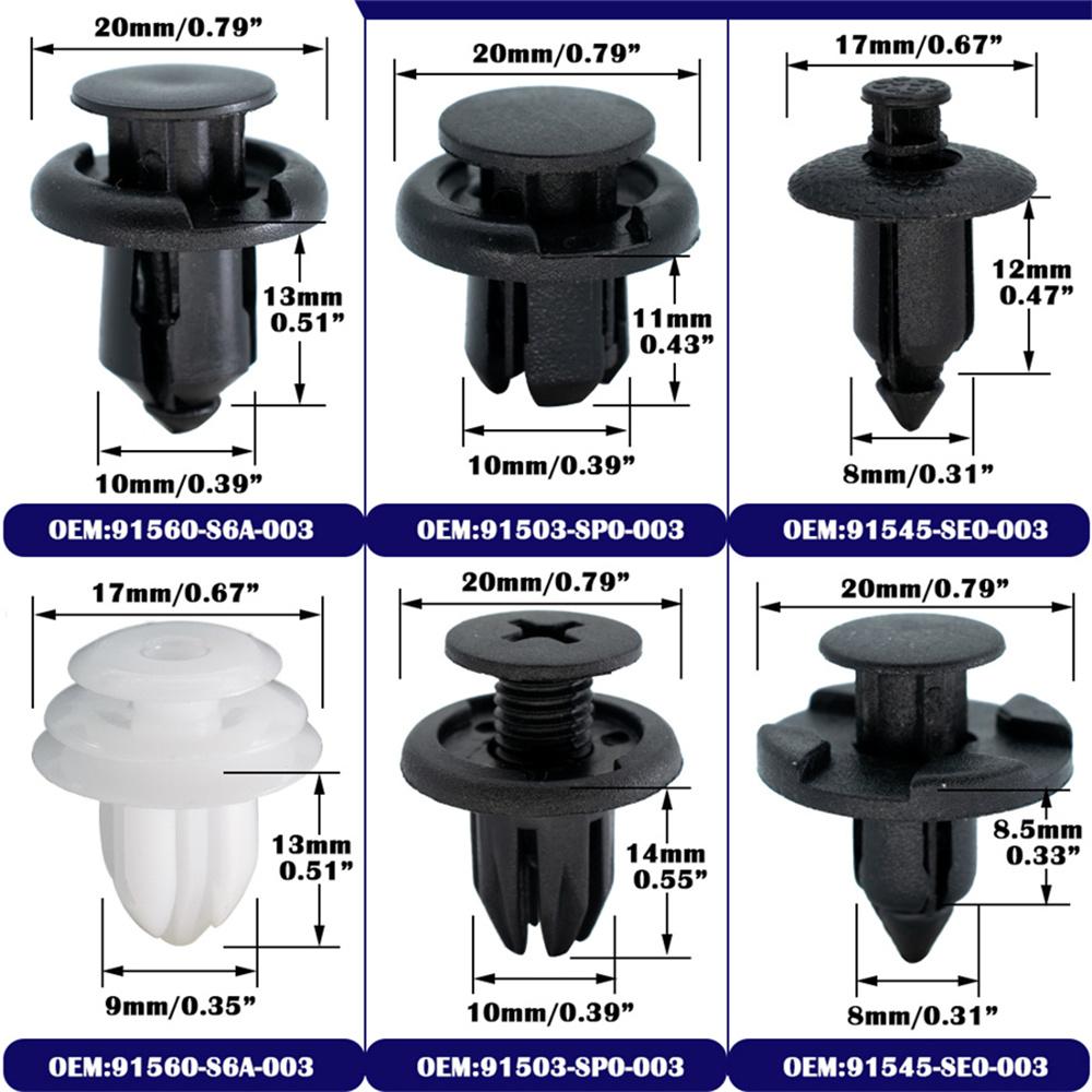 180x Car Fender Bumper Trim Fastener Clips Push Rivet For Honda Accord Civic CRV