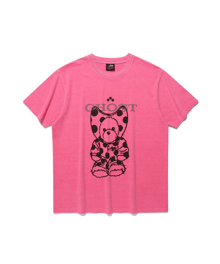 NICEGHOSTCLUB Devil Bear Doll Pigment Dyed Tee_Pink(Ng2Gmut509A)
