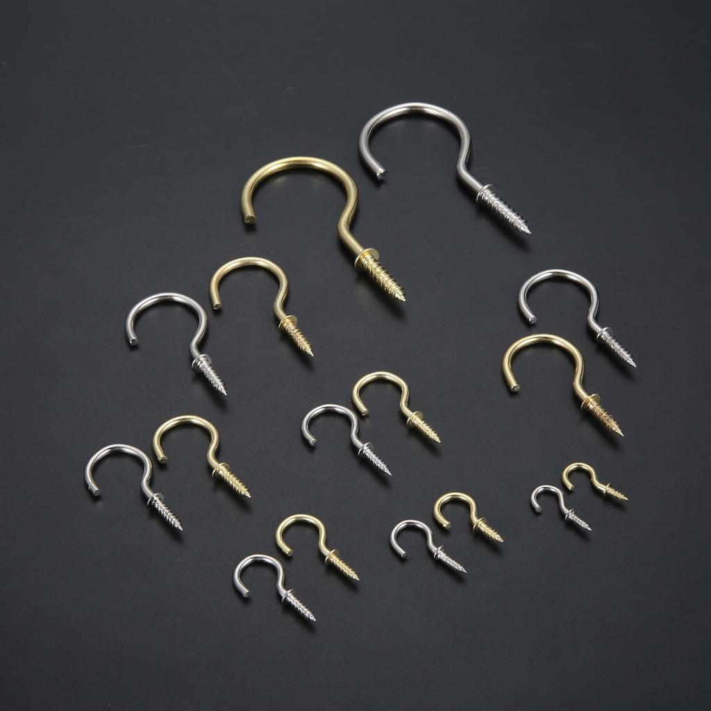 20Pcs Ceiling Cups Hook Picture Frame Lamp Light Curtain Eyebolt Screw in Spiral Hanger Self-Tapping Screw Hook 20/23/29/33/38mm