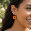 Stainless Steel Flower Hoop Earrings Colorful Ear Buckle Aesthetic Ear Cuffs  Accessories