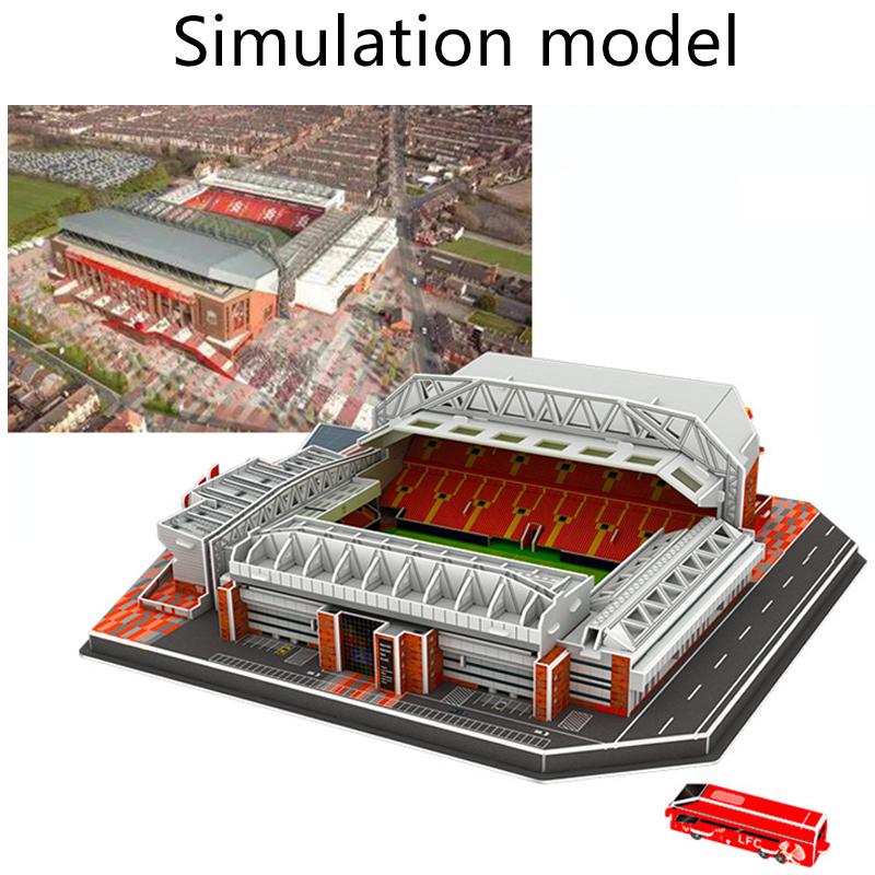 Desktop Ornaments Football Field Model Fans Souvenir DIY Paper Puzzle Table Games 3D Building Stadium Assembly Simulation TMZ