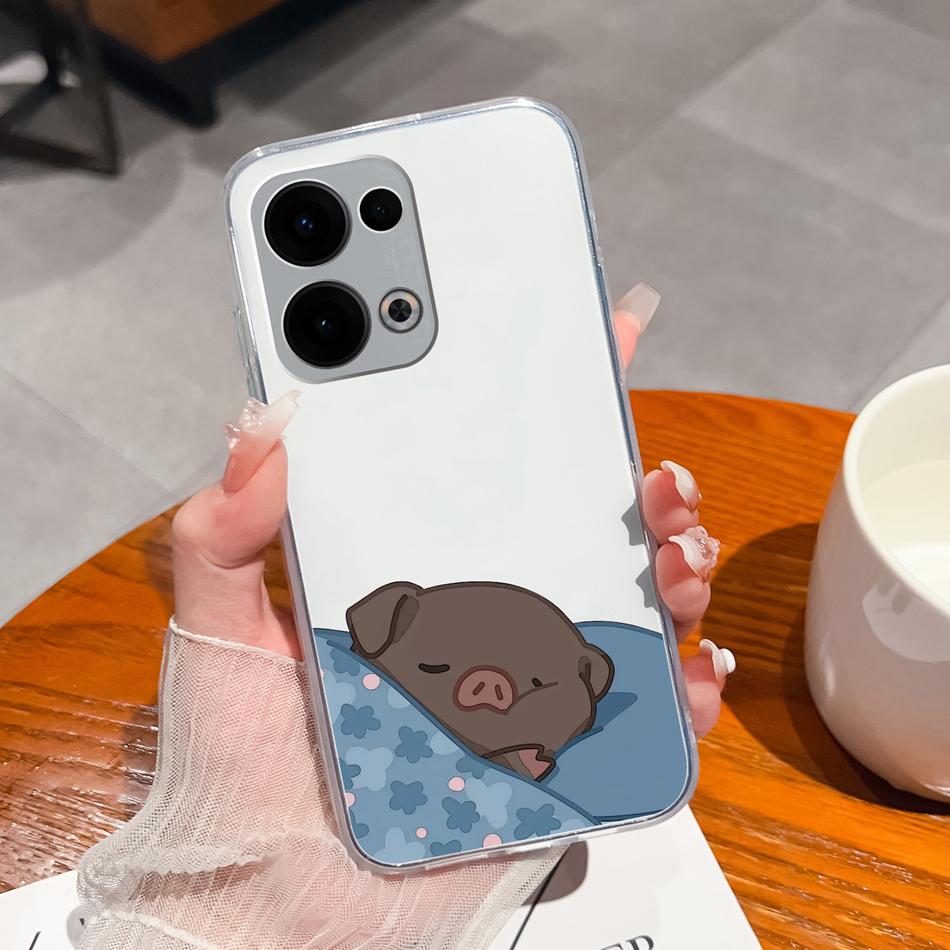 For Oppo Reno 13 Pro Phone Cases Leisure Flower Transparent Back Cover For Oppo Reno13 Pro 13Pro 5G Soft Slim Anti Drop Housing