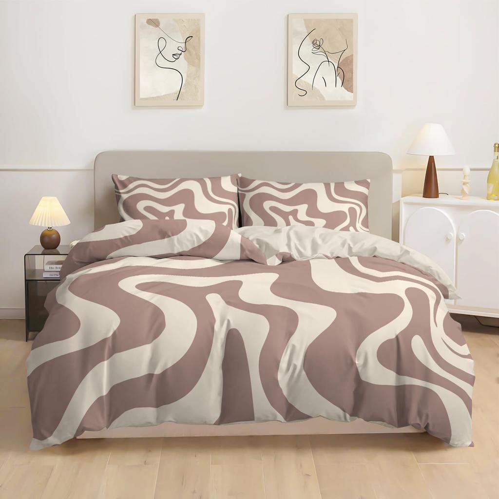 Black Plus White Striped Quen Sized Dimensions Soft Duvet Cover, Stylish Soft Warm Soft Duvet Cover, Suitable For Men Plus Women Bedrom Soft Duvet