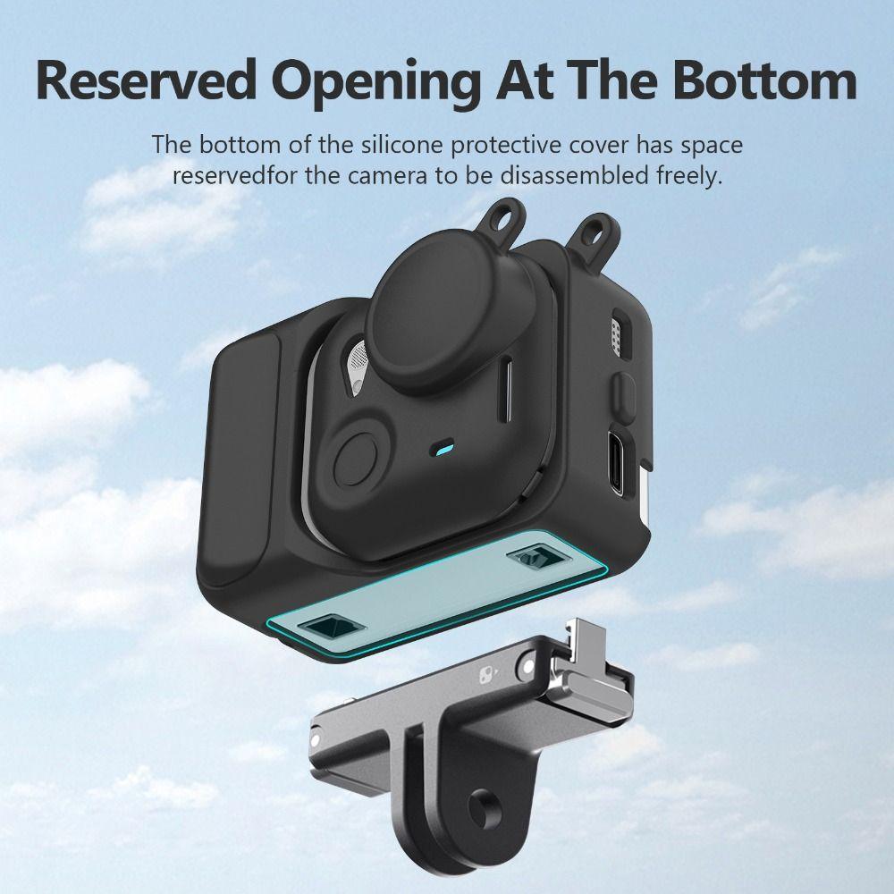 with Lens Cap & Strap Silicone Case Shockproof Anti-Loss Action Camera Protective Cover Anti Scratch for Insta360 GO Ultra