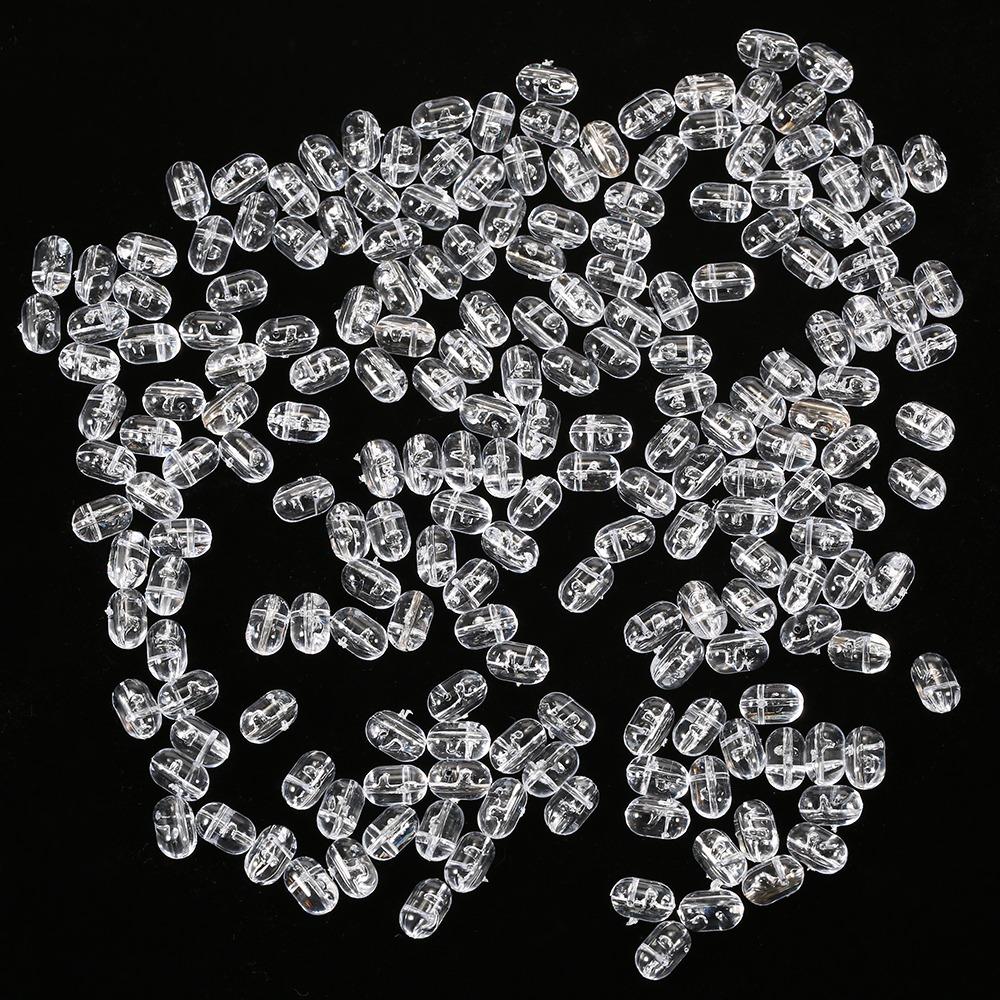 200PCS Oval Shape Fishing Bait Stopper Beads Transparent Bait Stopper Beads  Sea Fishing