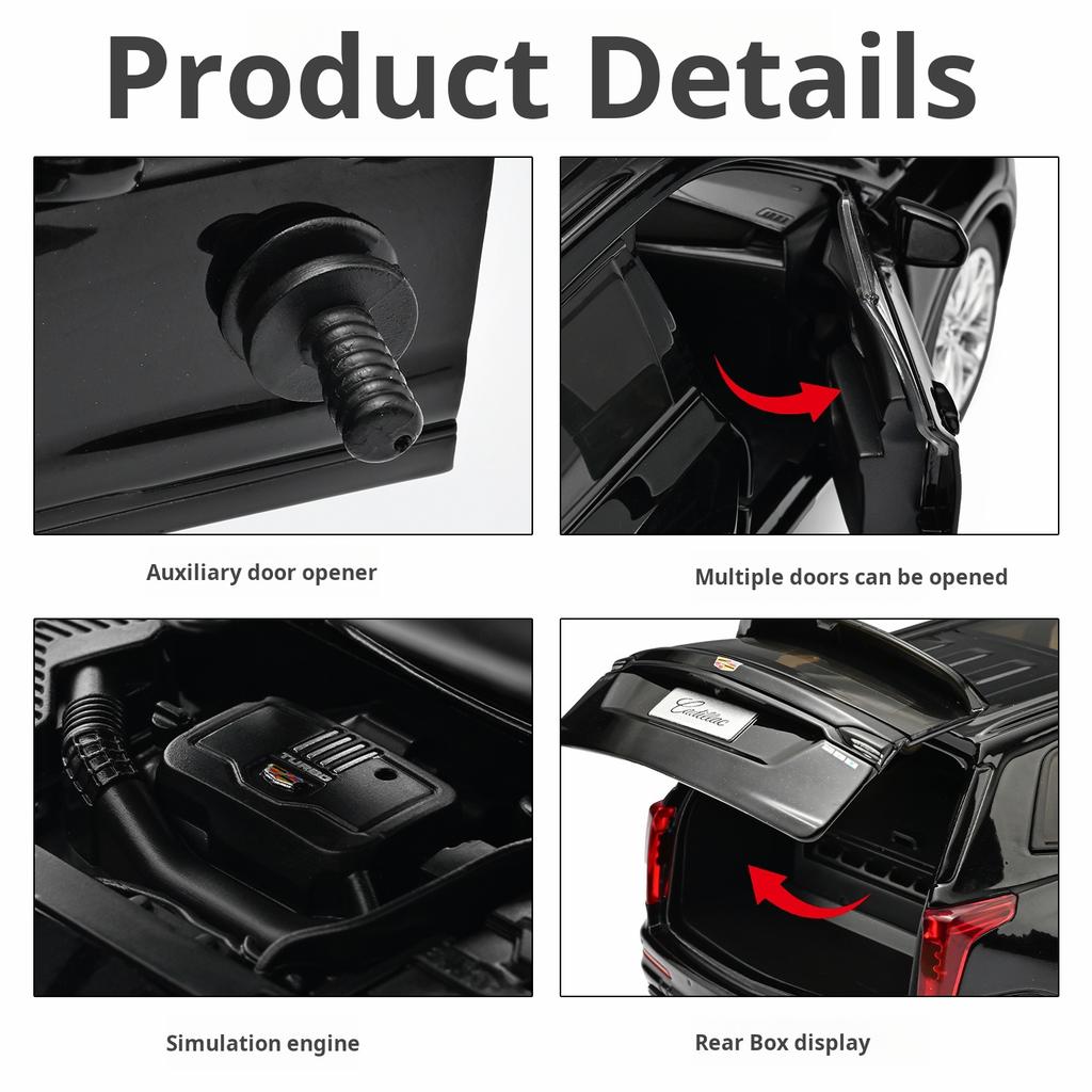 1:24 Cadillac XT6 Exquisite Alloy Simulation American Family SUV Car Model Decoration Toy Off-Road Vehicle Boys' Gift Collection