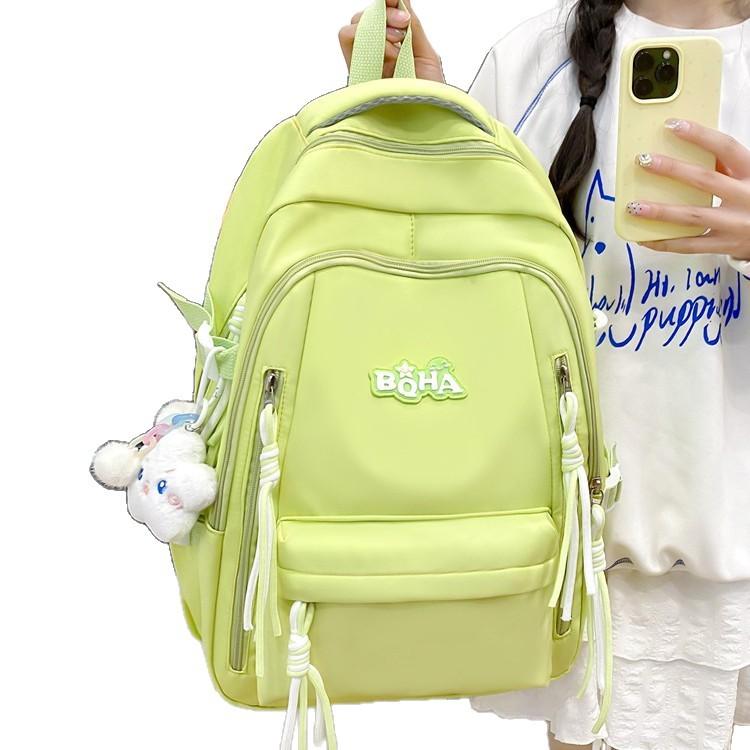Schoolbag Backpack New Korean Small Fresh Ins Candy Color Trendy Multi-layer Junior High School Student Bag Travel Backpack