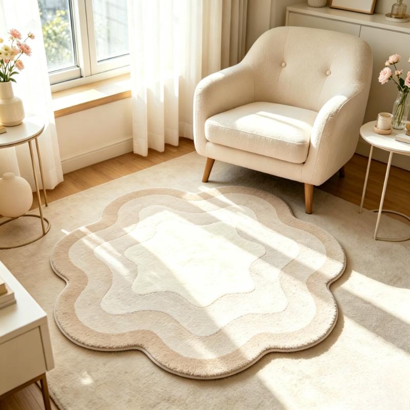 

Dopamine Color Carpets for Living Room Artistic Gradient Bedroom Decor Carpet Irregular Shape Bedside Rug Home Thicken Floor Mat 40x40CM