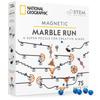 NATIONAL GEOGRAPHIC Magnetic Marble Run 75 Piece STEM Building Set for Kids Adults with Magnetic Trick Pieces Marbles for Building Marble Mazes and