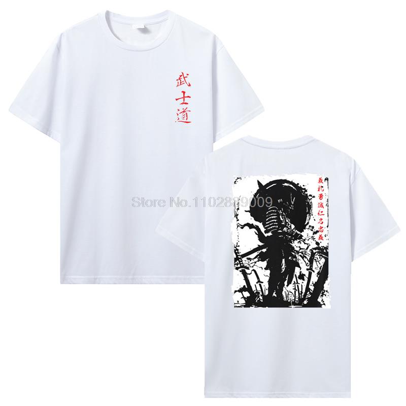 New Japan Samurai Spirit T Shirts Japanese Style Back Print Men Cotton Tshirt Anime T-shirt Bushido Male Gifts Tees Streetwear
