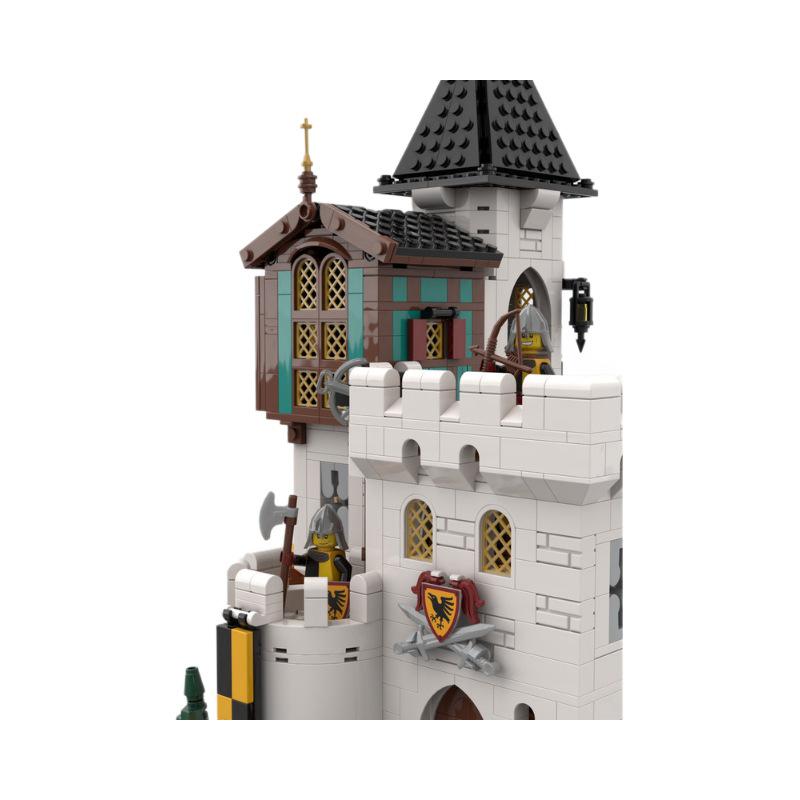 White Pagoda Medieval Architecture Lego-Compatible Creative Toy Model for Kids