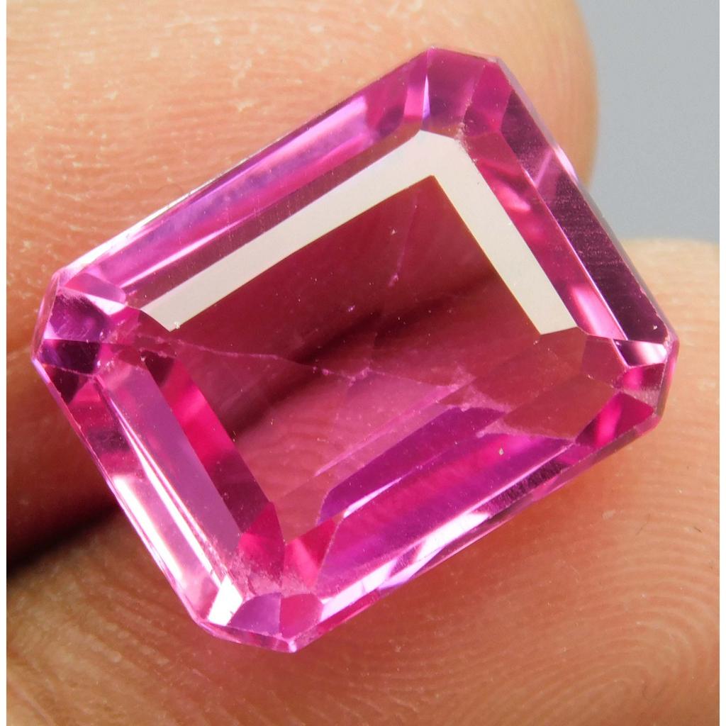 Natural Pink Sapphire 12ct Emerald Cut Certified Loose Gemstone