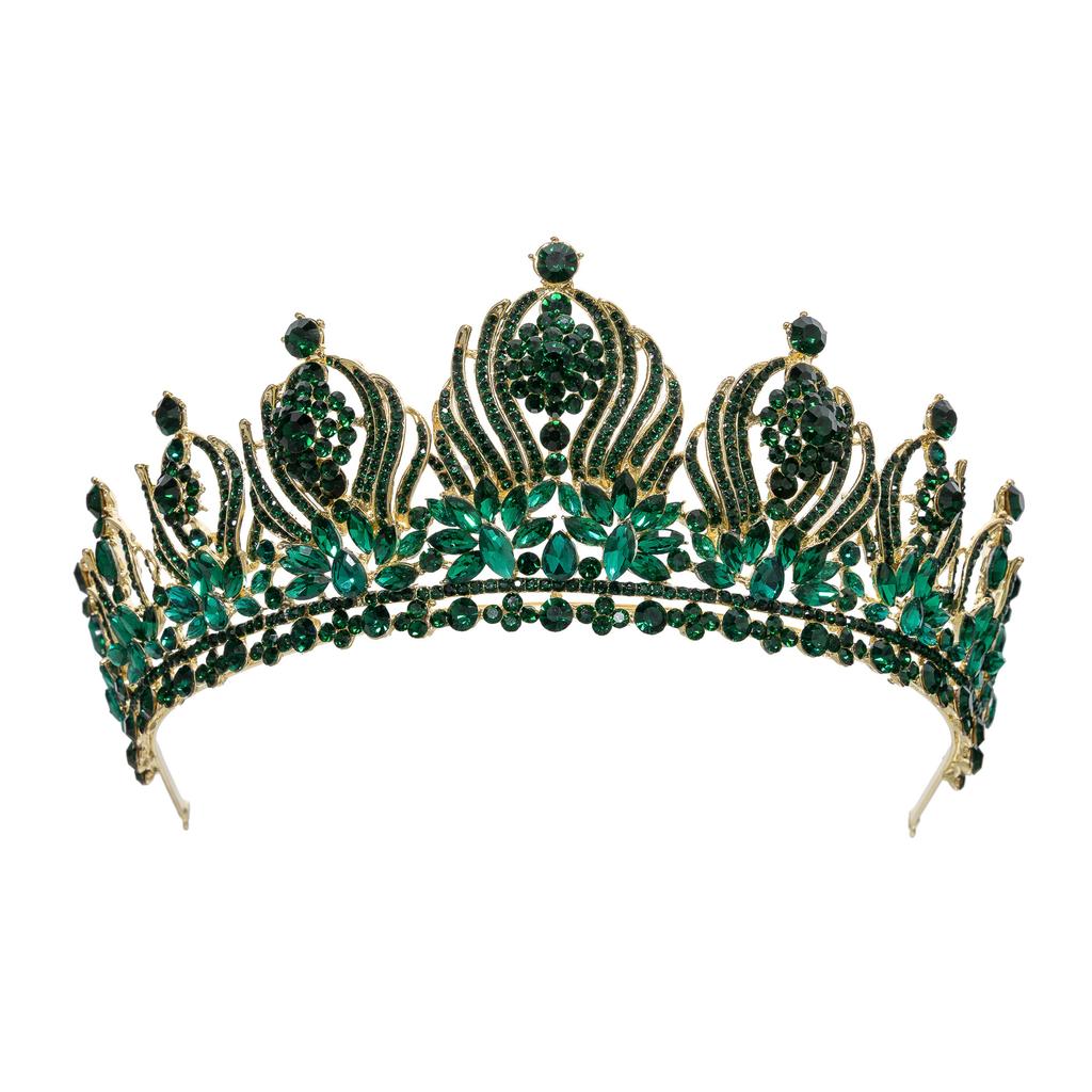 Baroque European and American Beauty Pageant Bridal Crown Tiara Alloy Crystal Wedding Headband Hair Accessories Crown