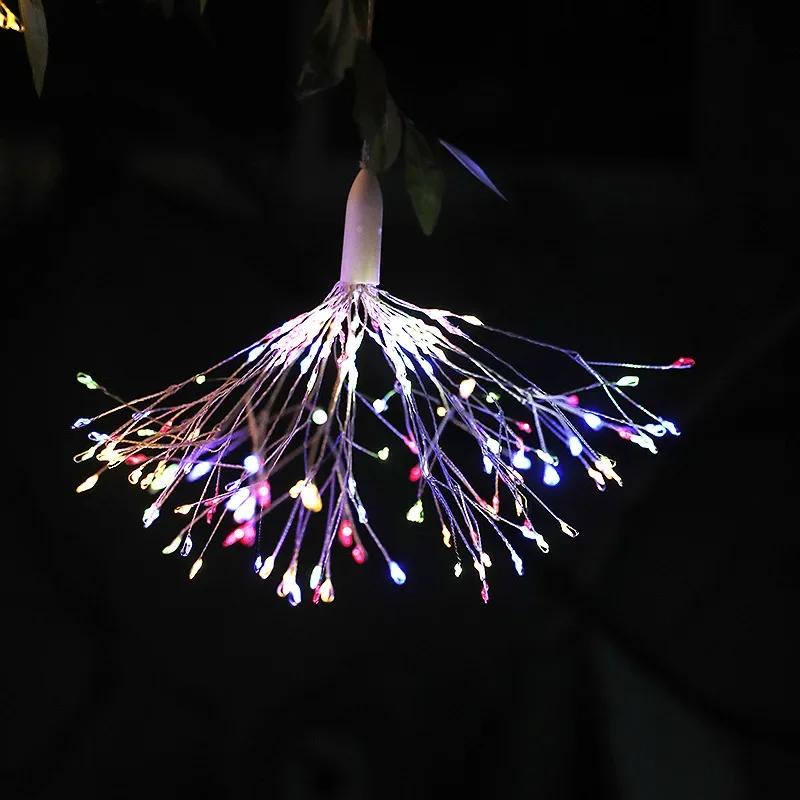 LED Tree Hanging Fireworks Lights, Outdoor Courtyard Viewing Decoration, Explosive Fireworks, Copper Wire Lights 1pcs