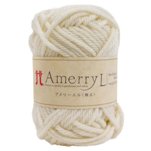 

Hamanaka Amelie Elle Wool Thick Col.101 White 40g Approx. 50m 2414