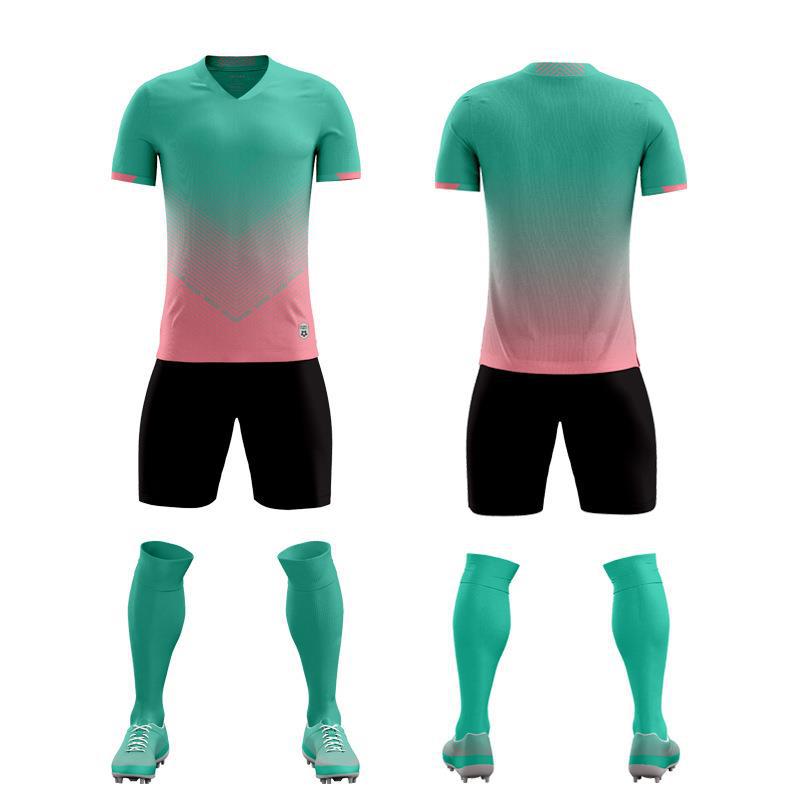 Set Divise da Calcio Uomo e Donna Maglie da Calcio a Manica Corta Asciugatura Rapida Abbigliamento da Allenamento Calcio Bambini