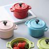 200ml Ceramic Breakfast Bowl Hanging Ears Creme Brulee Bowl Mini Casserole with Lids  Household