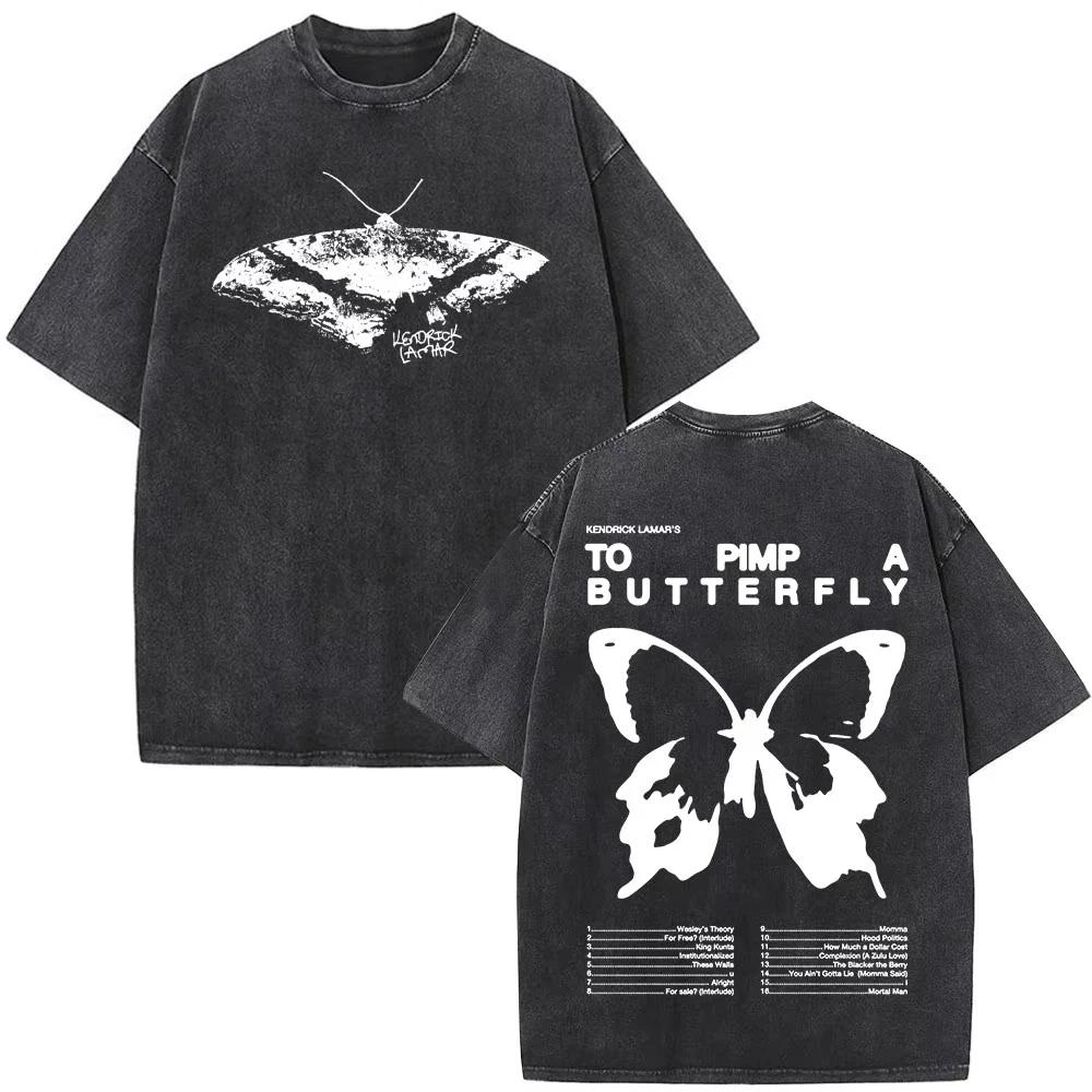 Kendrick Lamar Graphic T Shirt Washed Black Oversized Y2K Rap Tee Mens Top 3XL