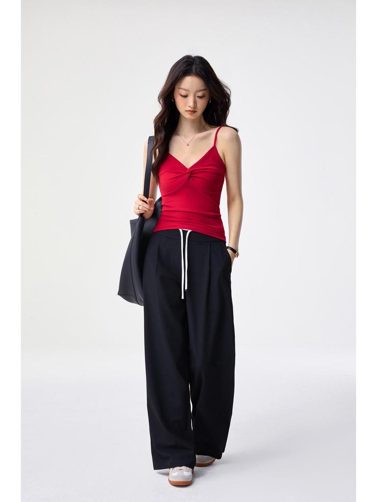 Damen Sommer Tencel Lyocell V-Ausschnitt Camisole - 260g Ärmelloses Rückenfreies Oberteil im Sanften Stil