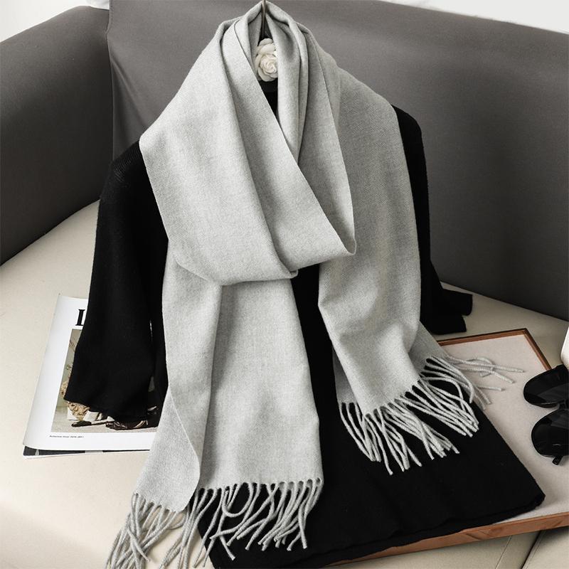 Nytt 62 farger Vinterskjerf for kvinner Langt Varmt Kasjmirskjerf Hijab Ensfarget Dame Sjal Wrap Kvinnelig Pashmina Bandana Hodeskjerf