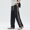 American Striped Sweatpants Men's Autumn and Winter New Hong Kong Style Loose Wide-leg Straight Pants Trendy Brand Versatile Sports Casual Pants