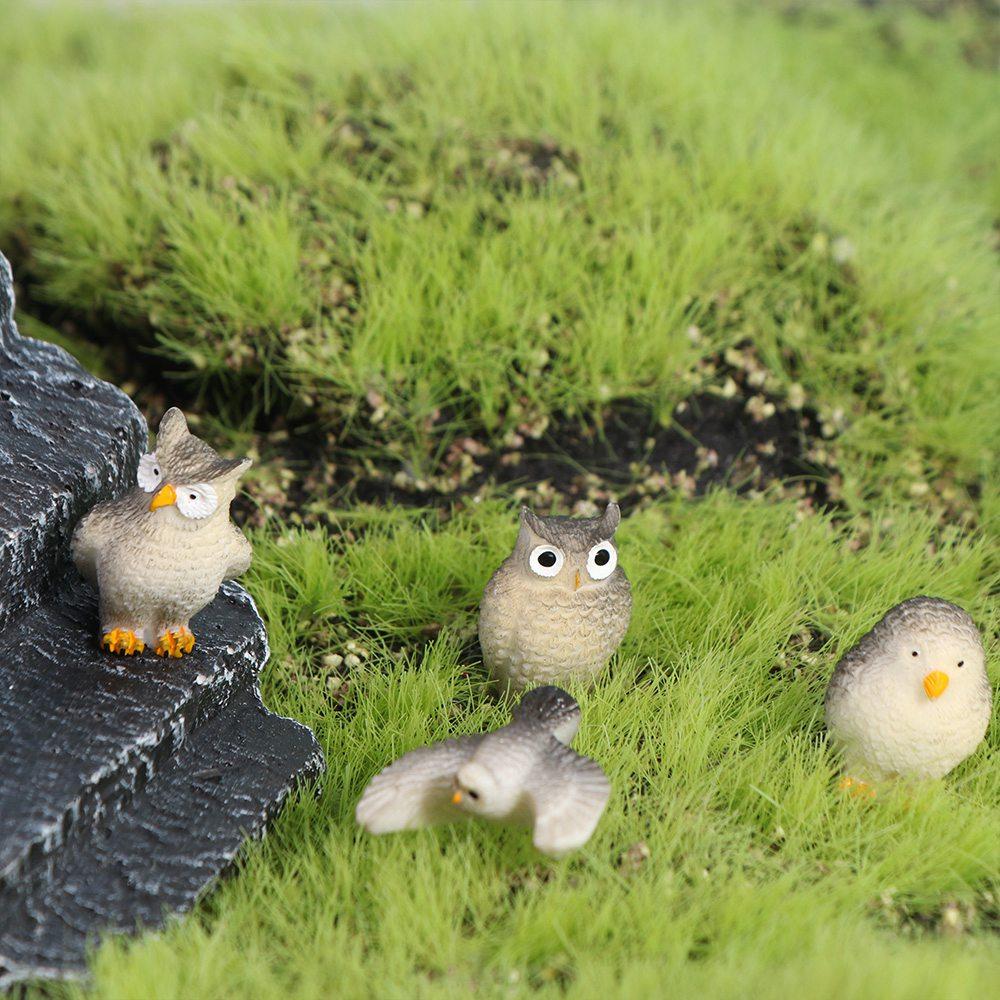 Resin Crafts Simulation Owl Ornaments Small Garden Owl Ornaments Funny Owl Miniatures  Scene Decor