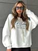 Women's Crew Neck Long Sleeve Sweatshirt Loose Fit Letter Print Casual Oversized Pullover Top