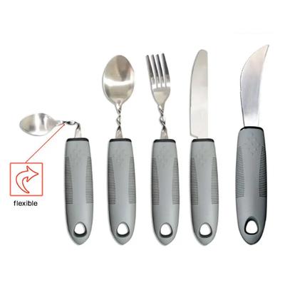 3/4/5Pcs/Set Elderly Adaptive Utensils Disabled Bendable Feeding Dinnerwares Parkinsons Self Training Spoon Fork Tableware