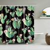 Watercolor Tropical Leaves Shower Curtain Waterproof Mildew Resistant Polyester Fabric With 12 Hooks Easy Installation For Bathr