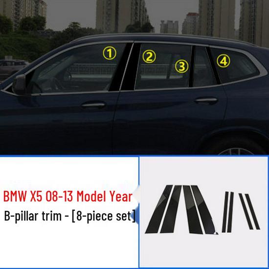Black Window Trim & Door Frame Strip for BMW 3, 5 Series, X3, X5, X6 - Decorative Black Warrior Edition.