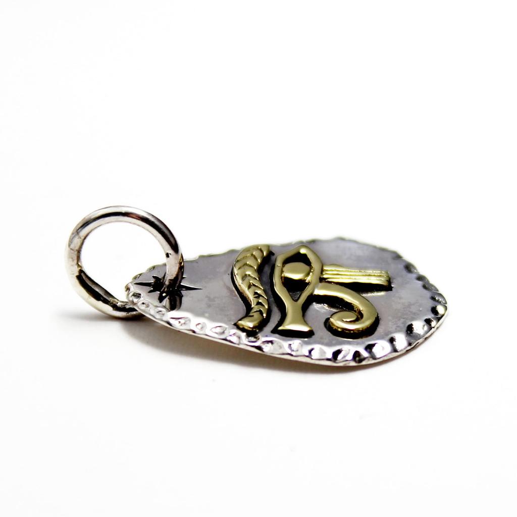 [World Accessories Carmelo] Eye of Horus Pendant, Egyptian Style, Men's & Women's, Sterling Silver 925 Pendant Top