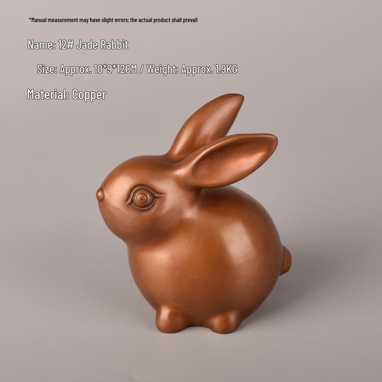 

Jade Purple Copper Rabbit Figurine: Mother and Child Zodiac Ornament for Home or Office