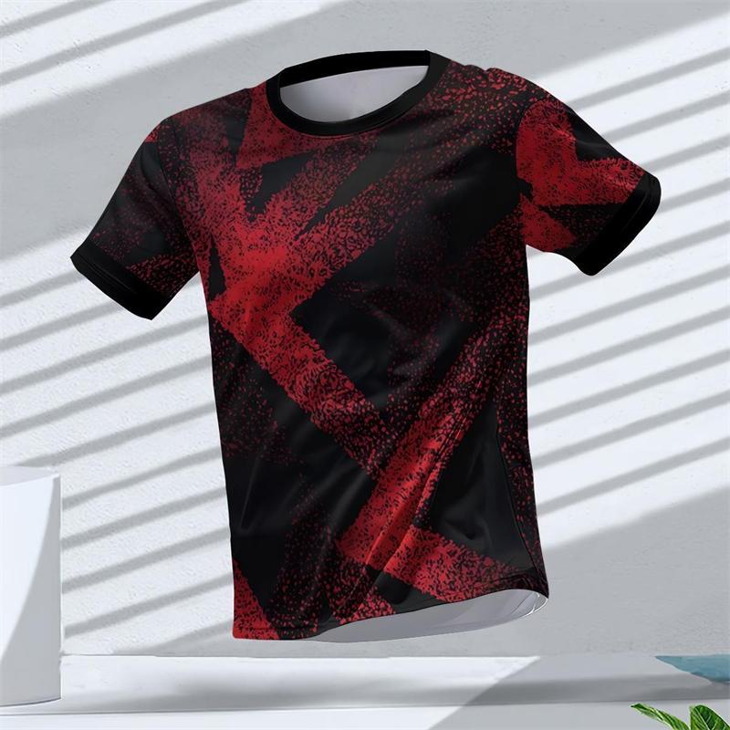 Summer fashion geometric pattern 3D printed sports T-shirt