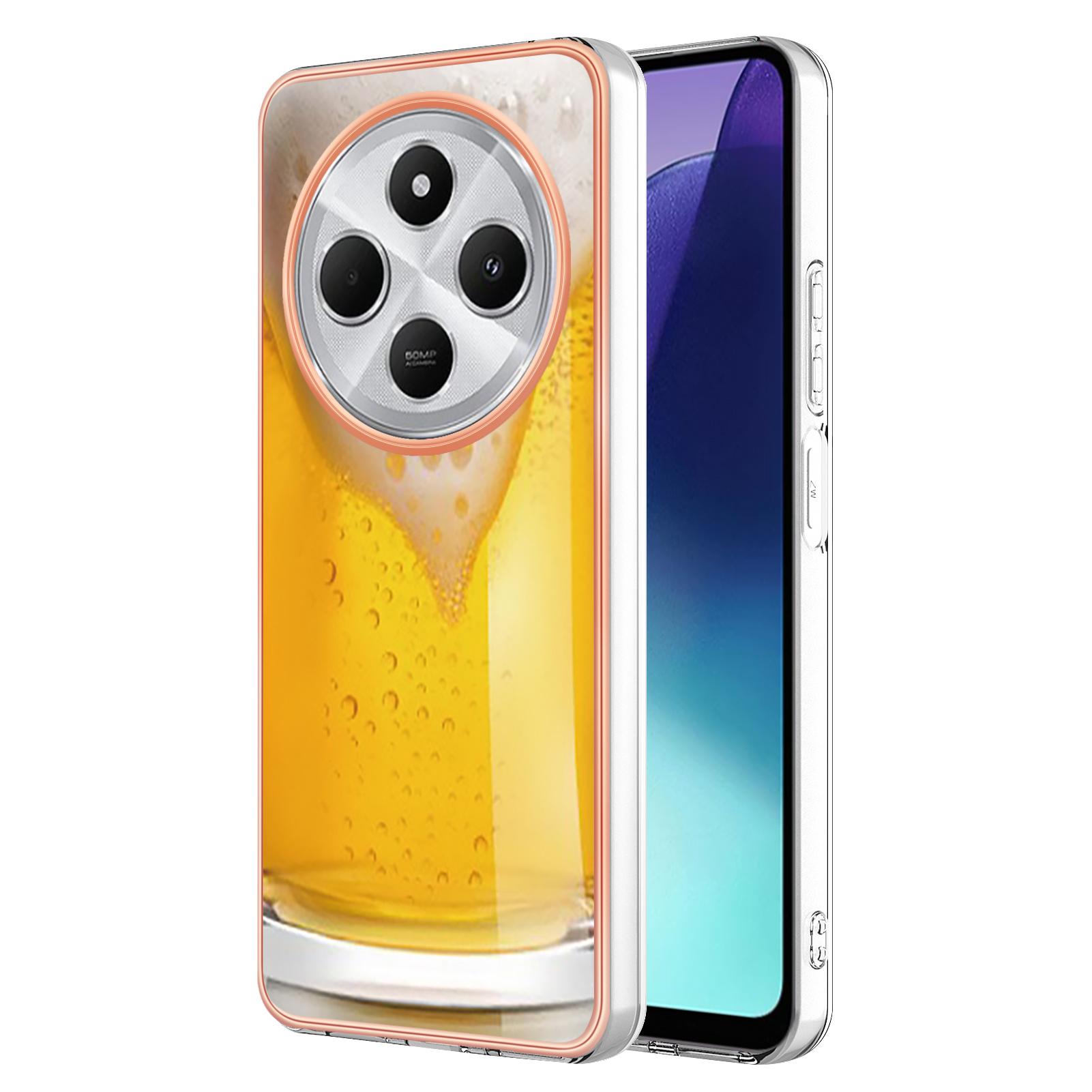 

For Xiaomi Redmi 14R 5G/Xiaomi Poco C75 4G/Xiaomi Redmi 14C 4G Case IMD-D Pattern Printing 2.0mm TPU Phone Back Cover Beer