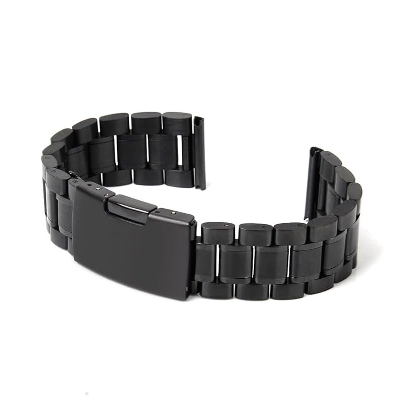 Stainless Steel Watch Strap Replacement Black Spring Bars and Spring Bar ra010009 Straight [Iroiro House] Band, (Includes Remover), Straight/Bow Ring,