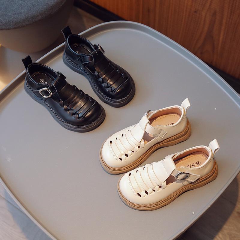 Fashion Versatile Girls Shoes for Spring New Kids Leather Shoe with Soft Soles Girls' Princess Shoes Anti Slip Child Casual Shoe