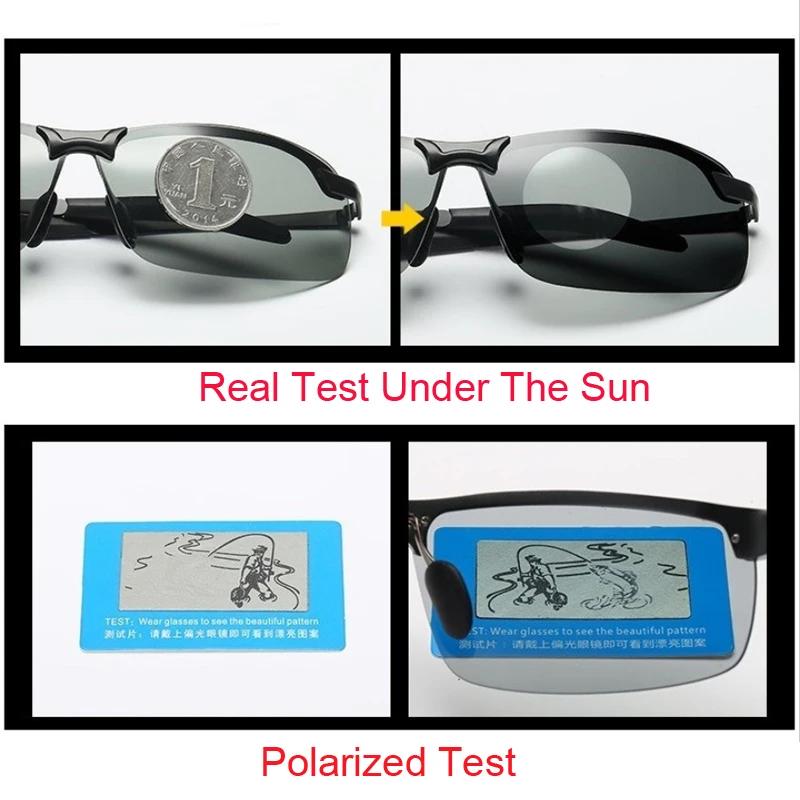 Classical Mens Sunglasses Photochromic Driving Men Change Color Gradient Sun Eyeglasses Day Night Vision Driver's Eyewear