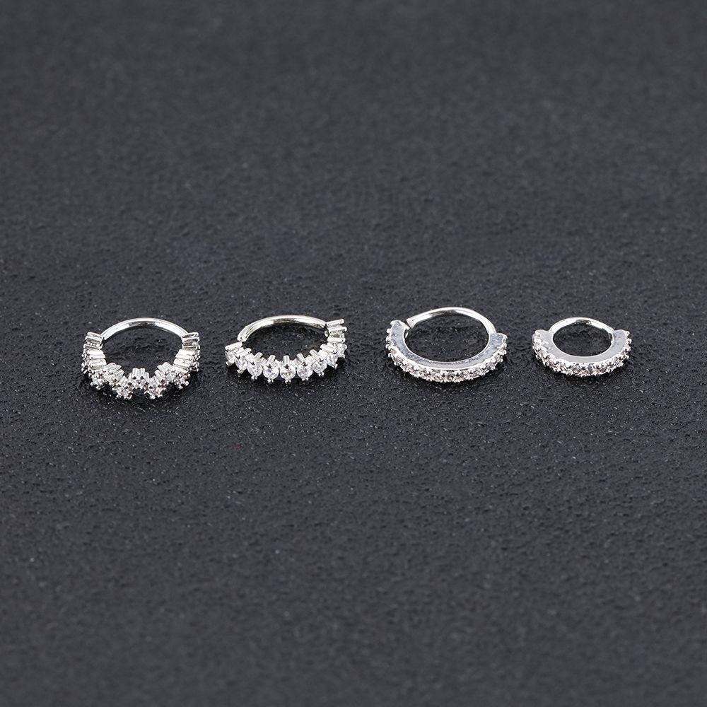Fashion Body Piercing Jewelry Women Cartilage Helix Tragus Earrings Rhinestone Ear Studs