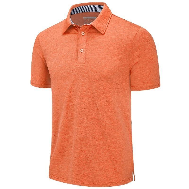 Summer Polo T-shirts Mens Casual Short Sleeve Shirts 3 Buttons Down Quick Dry Breathable Golf Fishing Pullover Workwear