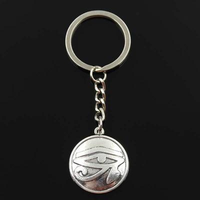 Fashion 3cm Key Ring Metal Key Chain Keychain Jewelry Antique Bronze Silver Color Plated Eye Of Horus 30x27mm Pendant
