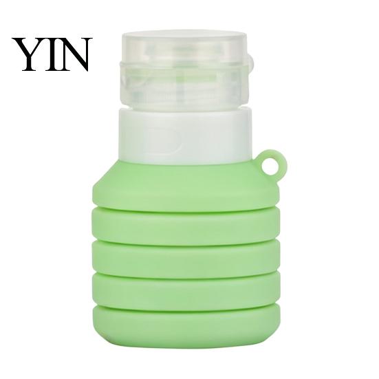 Foldable Liquid Dispensers 50/110ML Collapsible Silicone Travel Bottle for Toiletries, Leak Proof Reusable Toiletry Bottles Size Container, Refillable