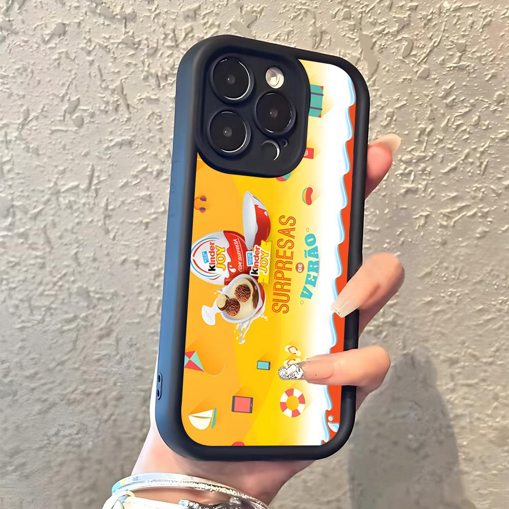 Trolly Egg K-KINDER JOY Surprise Phone Case For IPhone 17 Pro Max 16 15 14 Pro Max IPhone 13 Pro Max 11 Plus Silicone Cover
