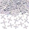 ONLYKXY 520pcs Cross Table Confetti Decor, Glitter, Silvery, Foil, Perfect for Parties, Weddings, Birthdays, Festivals