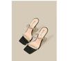 In the Summer of 25 Years, the New Rhinestone One-word with High-heeled Cool Slippers for Women's Thin-heeled Transparent Beautiful Silver High-heeled