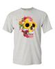 Sonnenblumen Zuckerschädel T-Shirt Tag der Toten Calavera Mexiko Herren T-Shirt