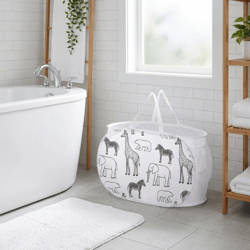 Cartoon Folding Laundry Basket Collapsible Laundry Hamper Space Saving Storage Basket Bedroom