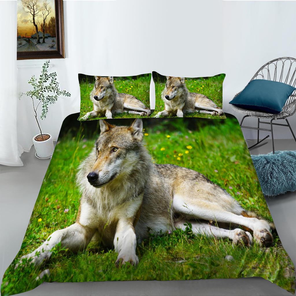 Bedding Two Or Three-Piece Set Wolf Series Digital Printing Polyester