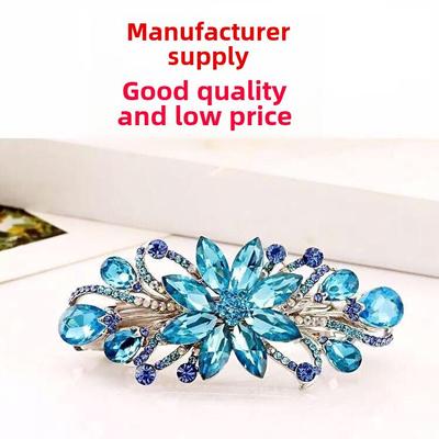 Épingle à Cheveux Coréenne Fleur Strass - Accessoire Queue de Cheval Style Frais