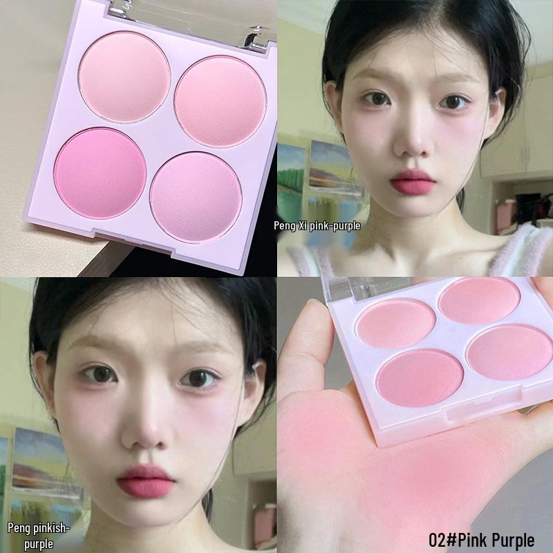 Capel Summer Shades 4-Color Eyeshadow & Blush Palette with Peach Rouge & Highlight Contour for Students